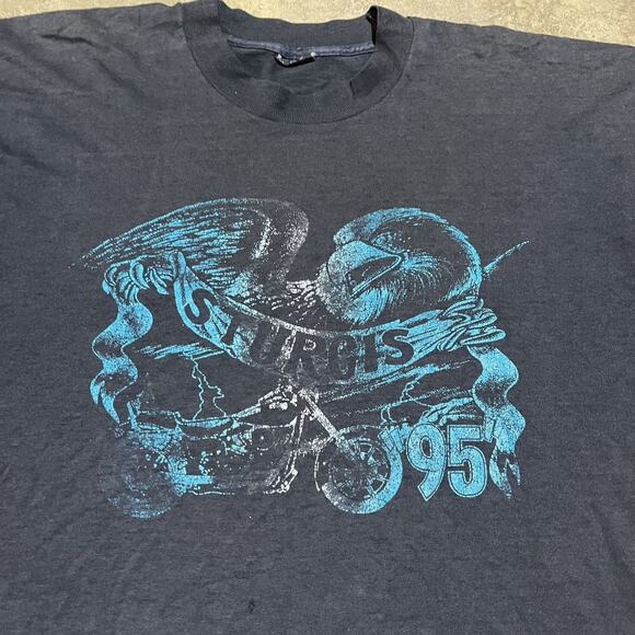 Vintage 1995 Sturgis Black Hills Rally Motorcycle T-Shirt - Picture 2 of 6